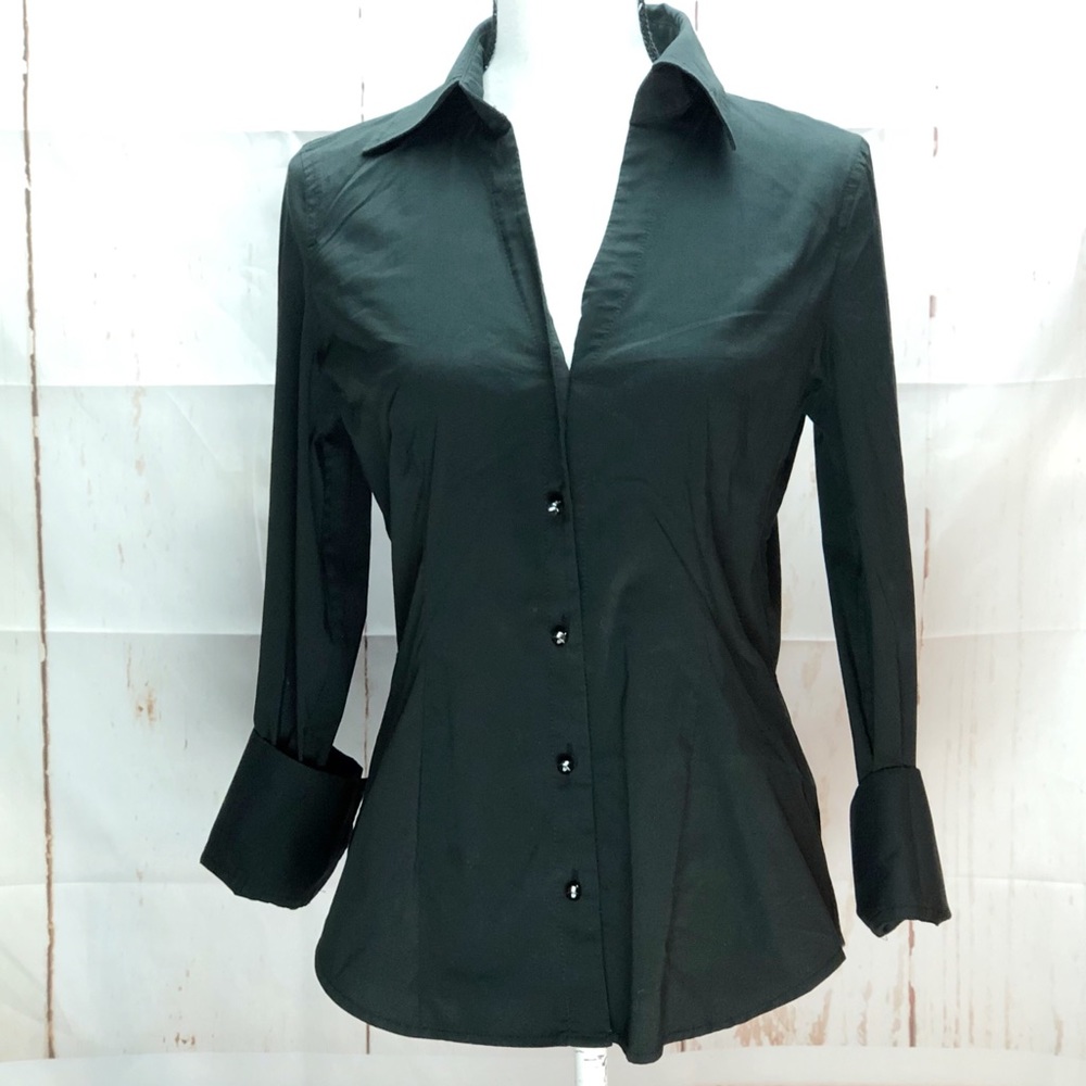 Express Women’s Black Button Down Work Career Used - image 1